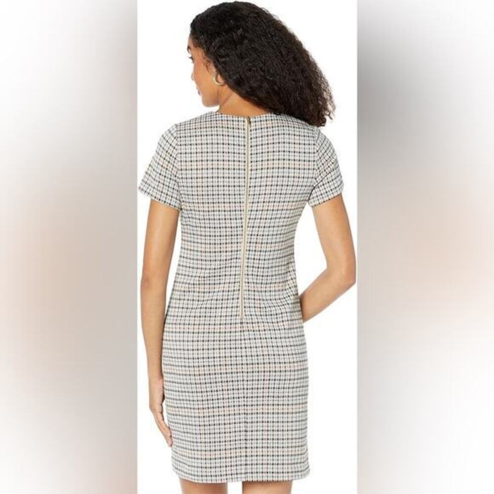 Calvin Klein Herringbone Check Print Short Sleeve Shirt Dress‎ Size 8 NWT - Picture 4 of 11